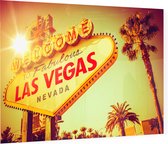 Welcome to Fabulous Las Vegas bord onder felle zon - Foto op Plexiglas - 90 x 60 cm