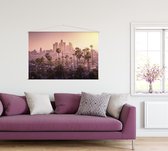 Palmbomen voor de prachtige skyline van Los Angeles - Foto op Textielposter - 45 x 30 cm