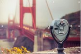 Verrekijker bij de Golden Gate Bridge in San Francisco - Foto op Tuinposter - 60 x 40 cm
