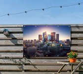 Zonsondergang schijnt over het centrum van Los Angeles - Foto op Tuinposter - 120 x 80 cm