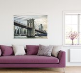 De beroemde brug tussen Brooklyn en Manhattan in New York - Foto op Textielposter - 120 x 80 cm