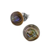 Zilveren oorbellen | Oorstekers | Zilveren oorstekers met abalone