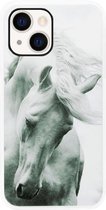 ADEL Siliconen Back Cover Softcase Hoesje Geschikt voor iPhone 13 Mini - Paarden