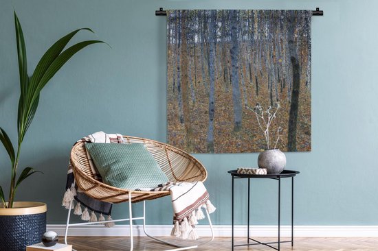 Tapisserie - Tissu mural - Las brzozowy - Gustav Klimt - 90x90 cm - Tapisserie