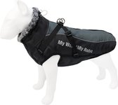 Winter Outdoor jas voor grotere honden Zwart/Grijs - Maat XL