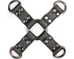 EasyToys - Kunstleren Hogtie - Duurzaam - Bondage Set - Handboeien - BDSM Set - BDSM Toys - Rollenspel Erotiek - Erotisch Spel - Sex Toys voor Vrouwen en Mannen - Zwart
