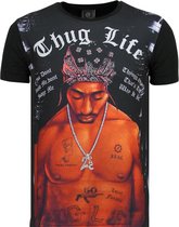 Tupac Shakur T shirt Heren - Thug life 2PAC - Zwart