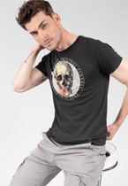 DEELUXE T-shirt met foto van een schedel  JACK Charcoal