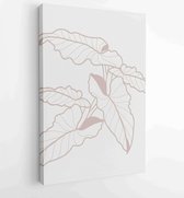 Botanische muur kunst vector set. Earth tone boho gebladerte lijntekeningen tekenen met abstracte vorm. 4 - Moderne schilderijen – Verticaal – 1827183851 - 40-30 Vertical