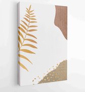 Earth tone boho gebladerte lijntekeningen tekenen met abstracte vorm. Abstract Plant Art-ontwerp voor print, omslag, behang, minimale en natuurlijke kunst aan de muur. 2 - Moderne