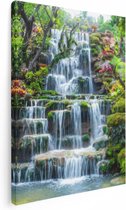 Artaza Canvas Schilderij Tropische Waterval In Thailand - 60x80 - Foto Op Canvas - Canvas Print