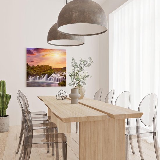 Artaza - Peinture sur toile - Chutes d'eau dans la forêt - 70x70 - Photo sur toile - Impression sur toile