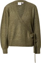 Ichi gebreid vest Olijfgroen-S