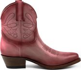 Mayura Boots 2374 Vintage Roze/ Dames Cowboy fashion Enkellaars Spitse Neus Western Hak Echt Leer Maat EU 36