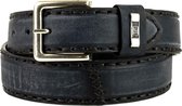 Mayura Riem 925 Vintage Zwart Cowboy Western 4 cm Brede Jeans Riem Verwisselbare Gesp Glad leder Maat 110 cm (bovenkant gesp tot middelste gaatje)