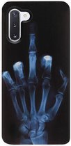 - ADEL Siliconen Back Cover Softcase Hoesje Geschikt voor Samsung Galaxy Note 10 Plus - Schedel Middelvinger