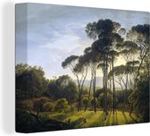 Canvas Schilderij Italiaans landschap met parasoldennen - Hendrik Voogd - 80x60 cm - Wanddecoratie
