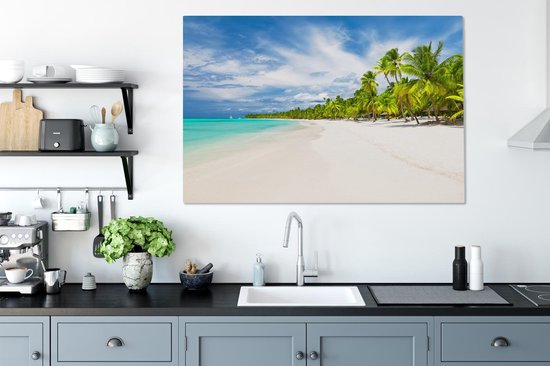 Peintures sur Toile Plage - Mer - Palmiers - 120x80 cm - Décoration murale