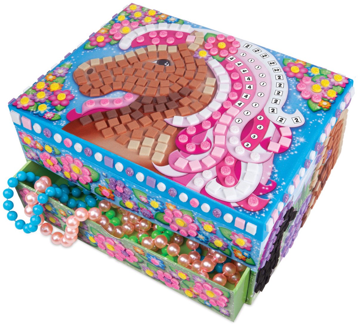 Sticky Mosaics Juwelendoos Sticky Mosaics Paard Junior Blauw