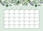 Roommates Muursticker Tropical Monthly Calendar Vinyl Groen