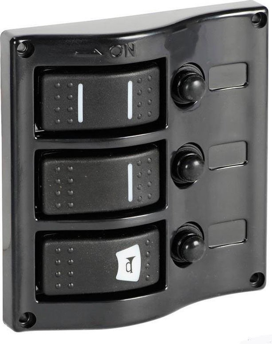 Osculati 12V 3-voudig Schakelpaneel 124x115mm