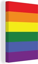 Canvas Schilderij Regenboog - Pride - Love - 60x90 cm - Wanddecoratie