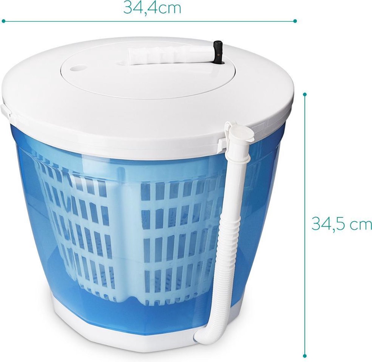 Mini-wasmachine, 15 l, 2-in-1, campingwasmachine, klein, met