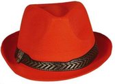 hoed Gangster 36 x 20 cm polyester oranje one-size