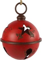 kerstbel ro Thierry 21 cm metaal rood