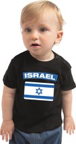 Israel baby shirt met vlag zwart jongens en meisjes - Kraamcadeau - Babykleding - Israel landen t-shirt 68 (3-6 maanden)