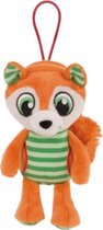 knuffel met hanger vos Finjo 14 cm pluche oranje