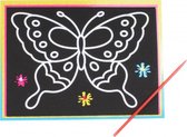 kraskaart vlinder jr. 9 x 13 cm zwart 2-delig