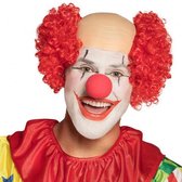 pruik Clown Baldy polyester rood
