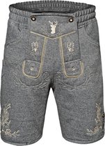 Lederhosen joggingstof kort grijs | Lederhosen heren maat XL