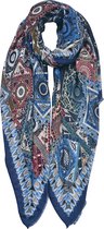 Juleeze Sjaal Dames Print 85x180 cm Blauw Synthetisch Shawl Dames Cadeau voor haar