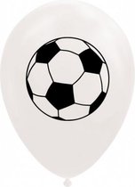 ballonnen voetbal 12 cm latex wit/zwart 8 stuks