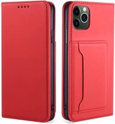 iPhone XS Book Case Hoesje met Magnetische Sluiting - PU Leer - Pasjeshouder - TPU - Apple iPhone XS - Rood