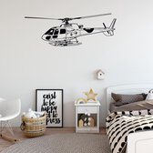 Muursticker Helikopter - Zwart - 120 x 43 cm - baby en kinderkamer