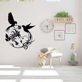 Muursticker Vogels -  Oranje -  80 x 97 cm  -  slaapkamer  woonkamer  dieren - Muursticker4Sale