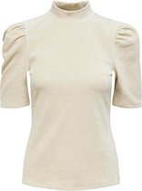 Only T-shirt Onlfenja S/s Highneck Puff Top Jrs 15245204 Pumice Stone Dames Maat - XL