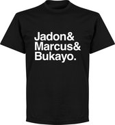 Jadon, Marcus & Bukayo T-Shirt - Zwart - S