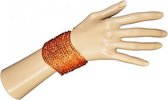 armband pailletten meisjes/dames oranje one size