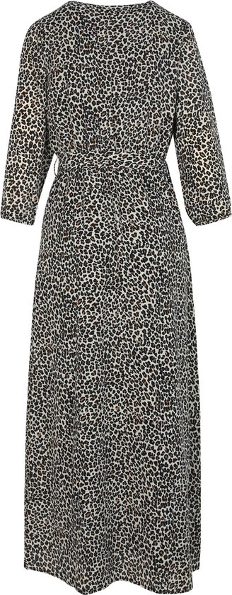 Cassis - Female - Lange jurk in voile met luipaardprint - Zwart | bol