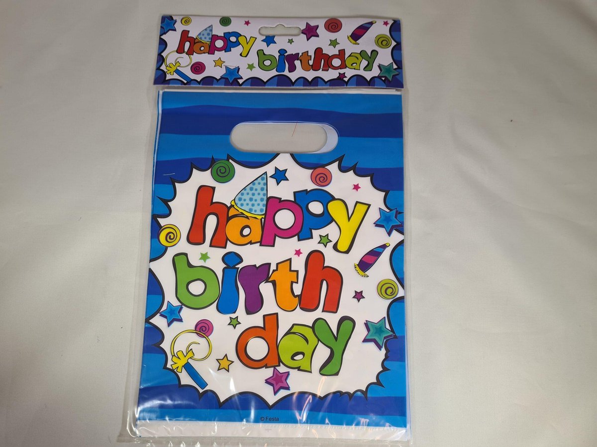 Uitdeelzakjes Blauw, 6stuks Kindercrea