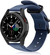 Strap-it Samsung Galaxy Watch 4 Classic 42mm nylon gesp band - blauw