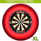 Dartbord met Verlichting Voordeelpakket (Rood) + Blade 5 + Lena DeLuxe XL