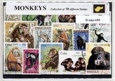 Apen – Luxe postzegel pakket (A6 formaat) - collectie van 50 verschillende postzegels van apen – kan als ansichtkaart in een A6 envelop. Authentiek cadeau - kado - kaart - aapje -