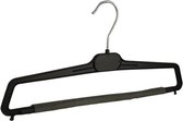 De Kledinghanger Gigant - 30 x Broekhanger kunststof zwart met anti-slip broeklat (2 mm schuim), 40 cm