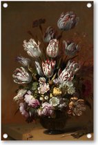 Stilleven met bloemen, Hans Bollongier, 1639 - Tuinposter 60x90 - Wanddecoratie - Hans Bollongier - Meesterwerken - Bloemen
