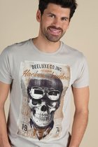 DEELUXE T-shirt met skull print CLEM Light Grey